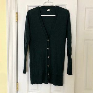 J.Crew Infinity Merino Dark Green Cardigan